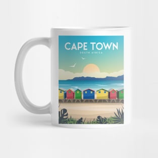 Cape Town Muizenberg Beach Huts at Sunset, South Africa Mug